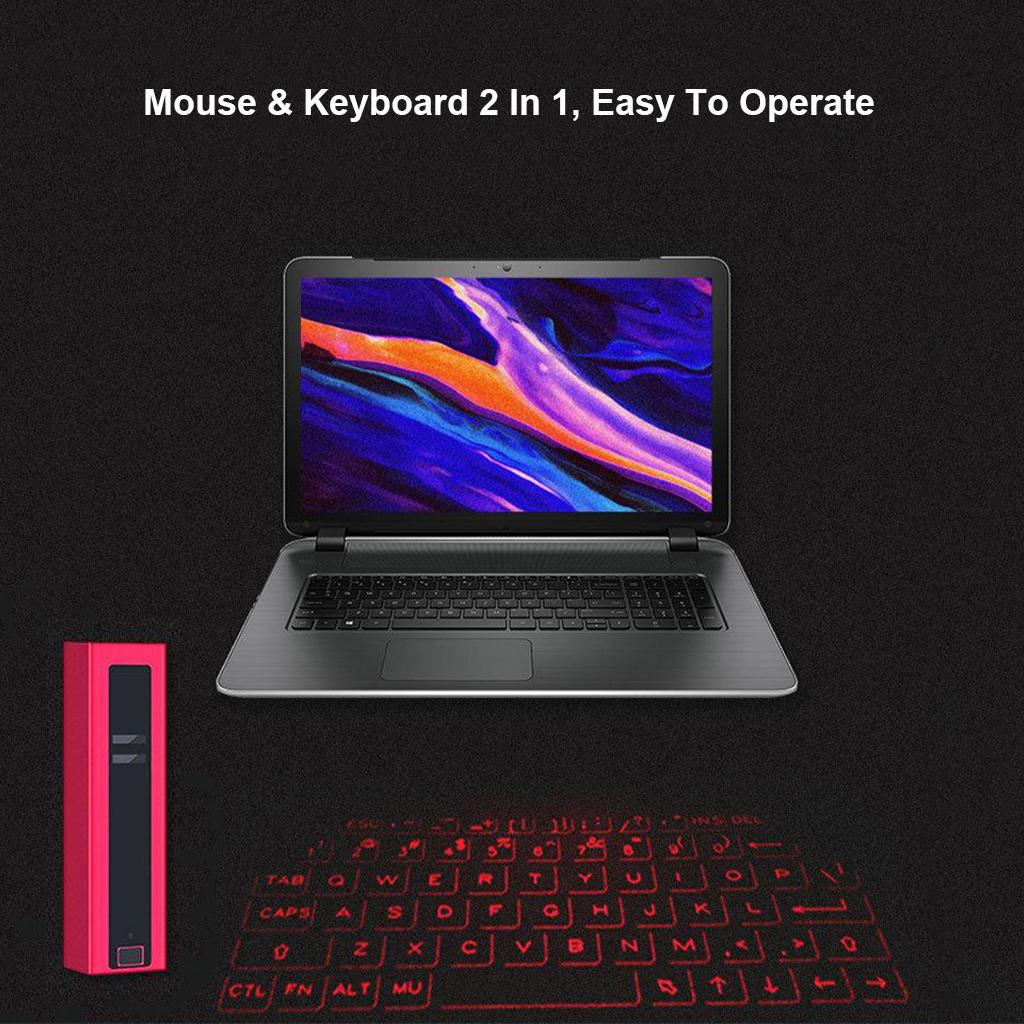 Mini Cool Bluetooth Wireless Laser Projection Virtual Keyboard Rose Gold