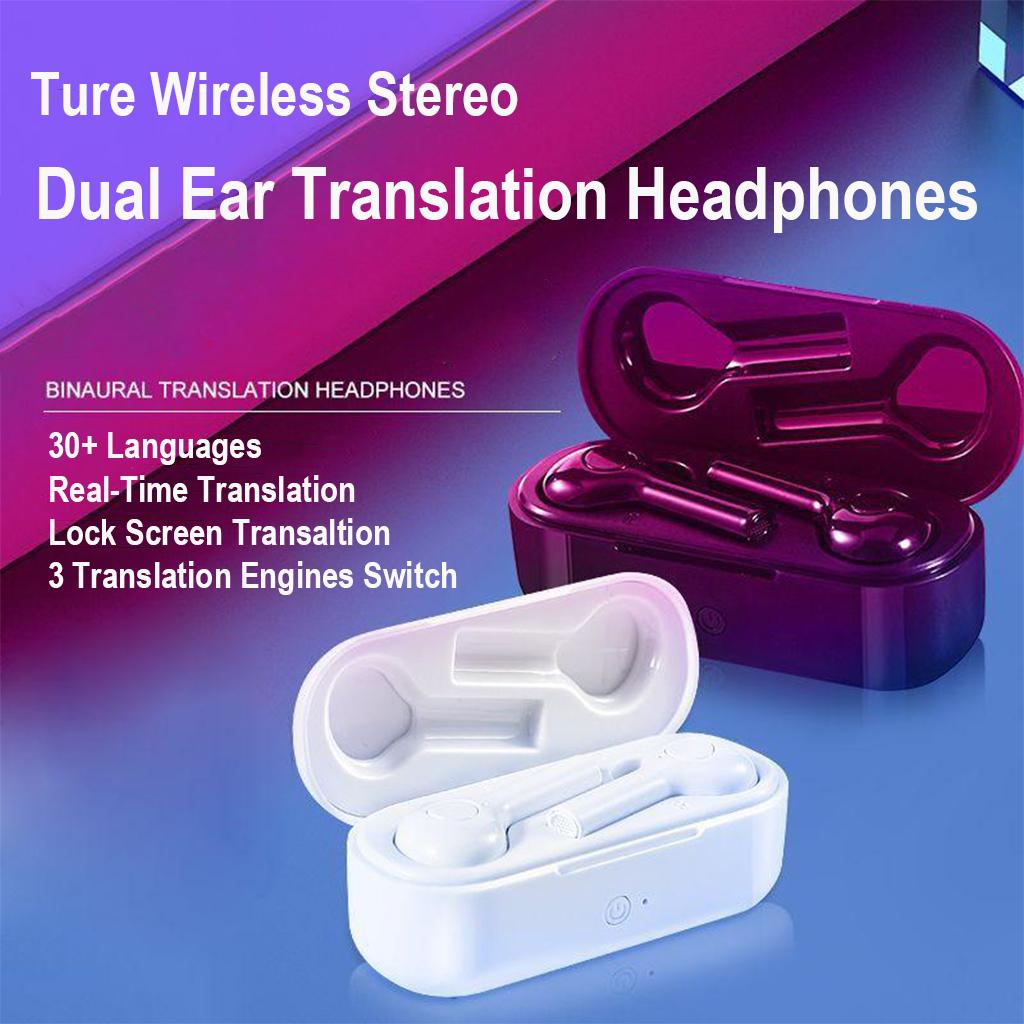 TWS Earbuds Wireless Translation Headphones White without Translation