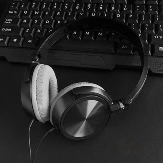 S1 Portable 3.5mm Wired Headset Stereo Foldable Headphones Black 