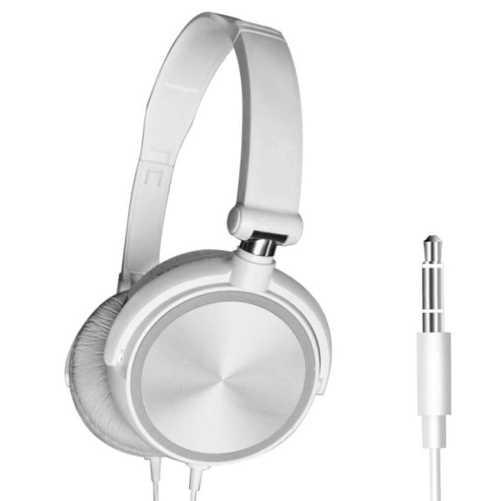 S1 Portable 3.5mm Wired Headset Stereo Foldable Headphones White