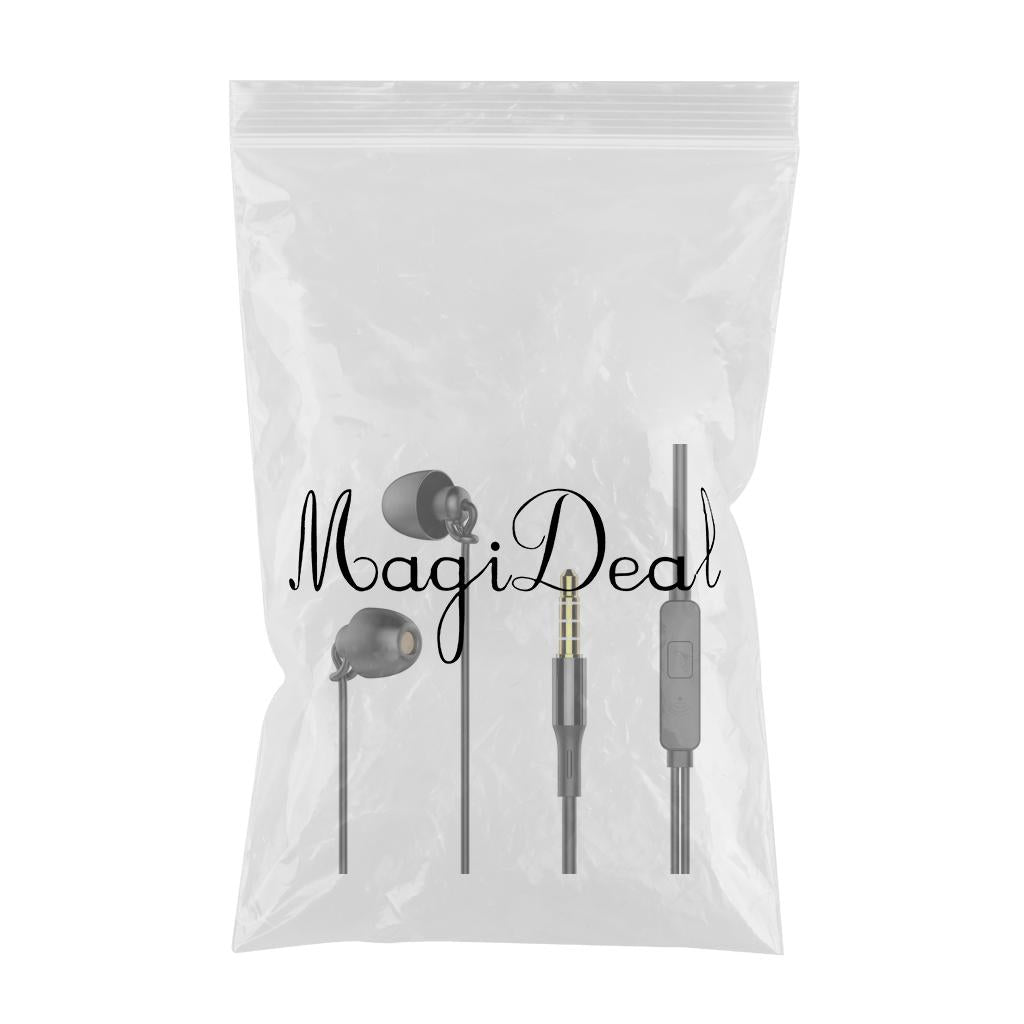 3.5mm Sleep Earplugs Earphone  black with Mic