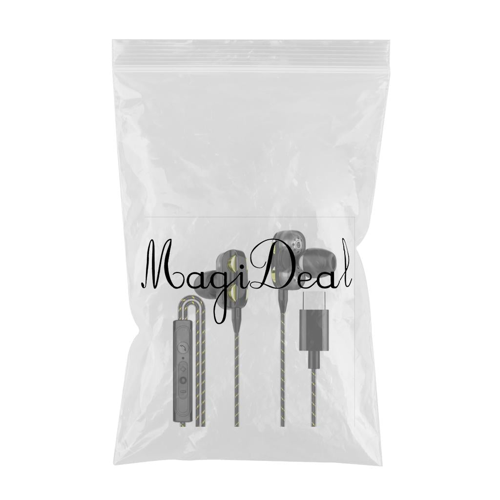 Dual Driver In-Ear Earphones Type C Stereo Headphones with 120cm Cable Black