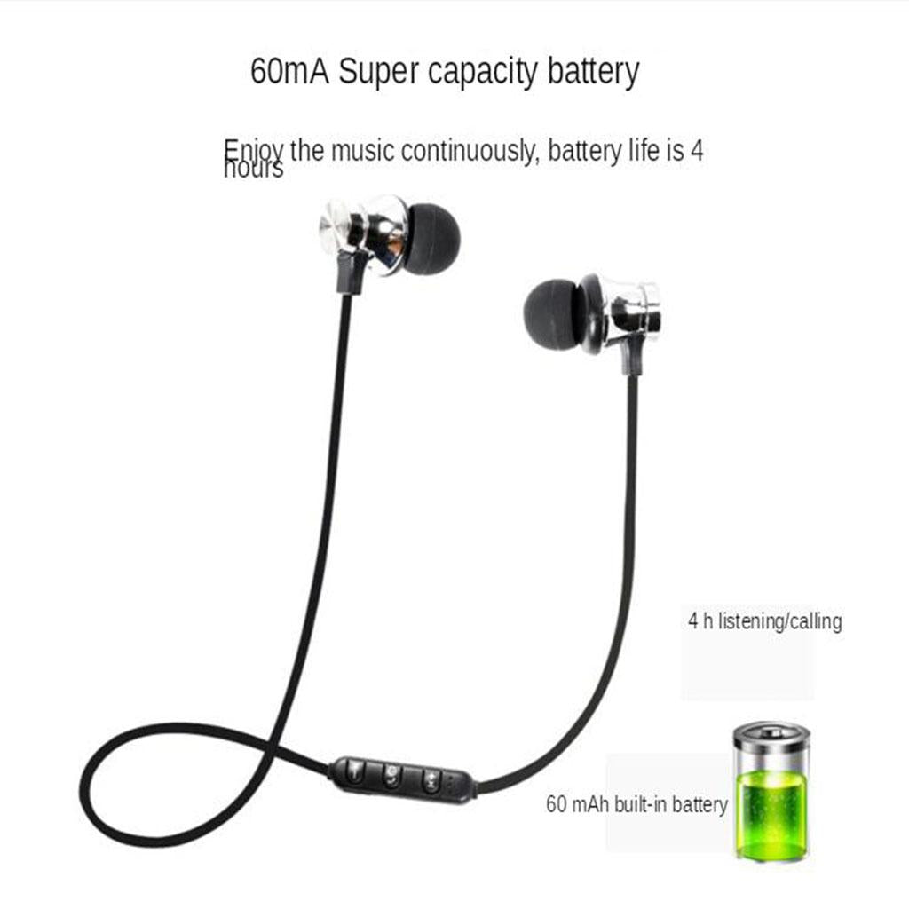 Magnetic Bluetooth In-ear Earphone Sport  Silver