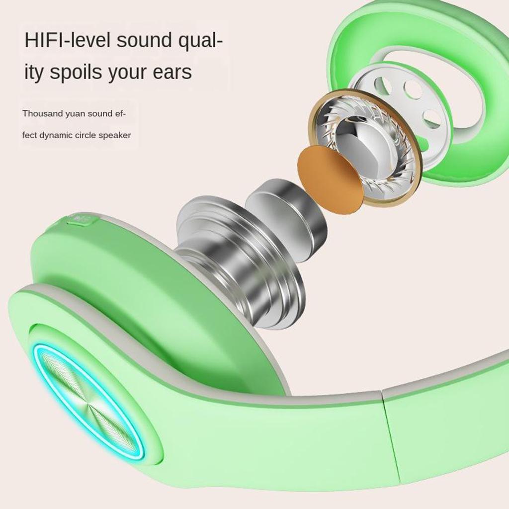 Macaron LED Noise Cancelling Headphones Bluetooth Headsets with Mic Yellow