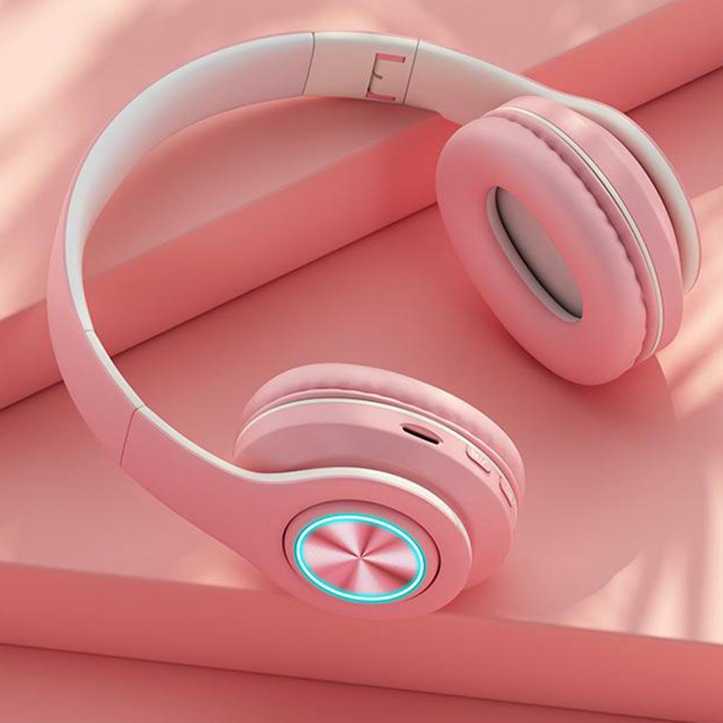 Macaron LED Noise Cancelling Headphones Bluetooth Headsets with Mic Yellow