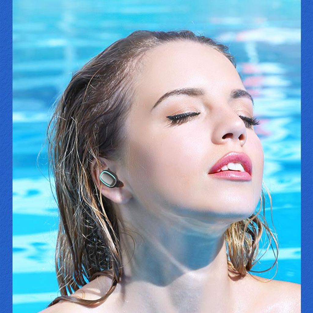 TWS Binaural Wireless Bluetooth 5.0 Sports Earbuds LED Power Display White