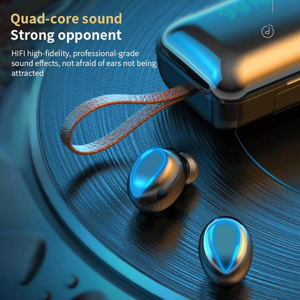 F9 TWS5.0 Stereo Wireless Earbuds with Large Capacity LED Display Case