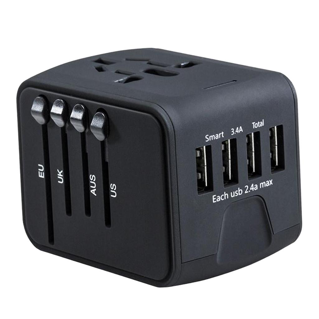 Universal Travel Power Adapter 4 USB International Wall Power Plug Converter
