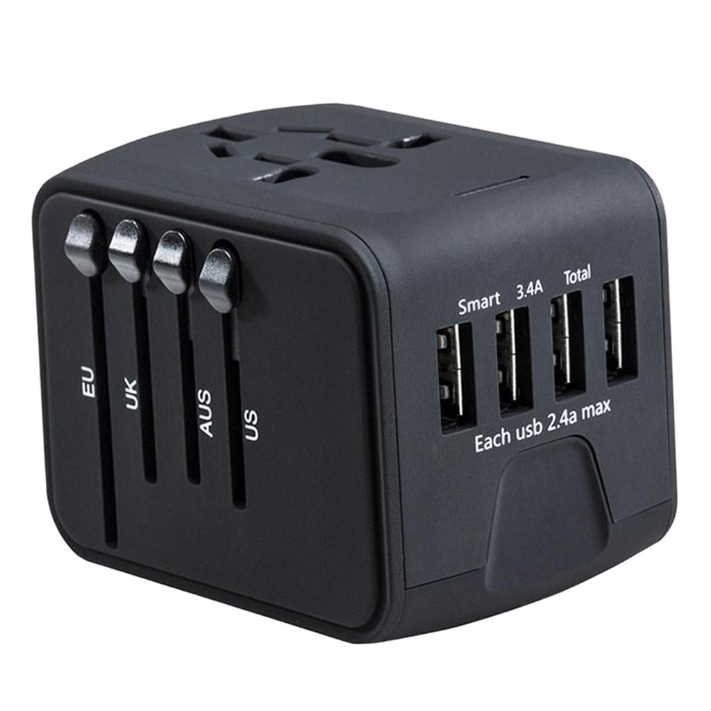 Universal Travel Power Adapter 4 USB International Wall Power Plug Converter