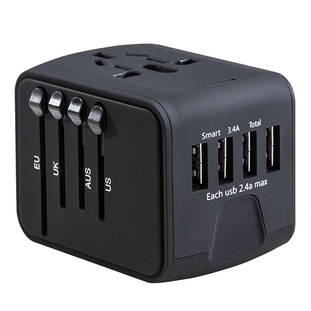 Universal Travel Power Adapter 4 USB International Wall Power Plug Converter