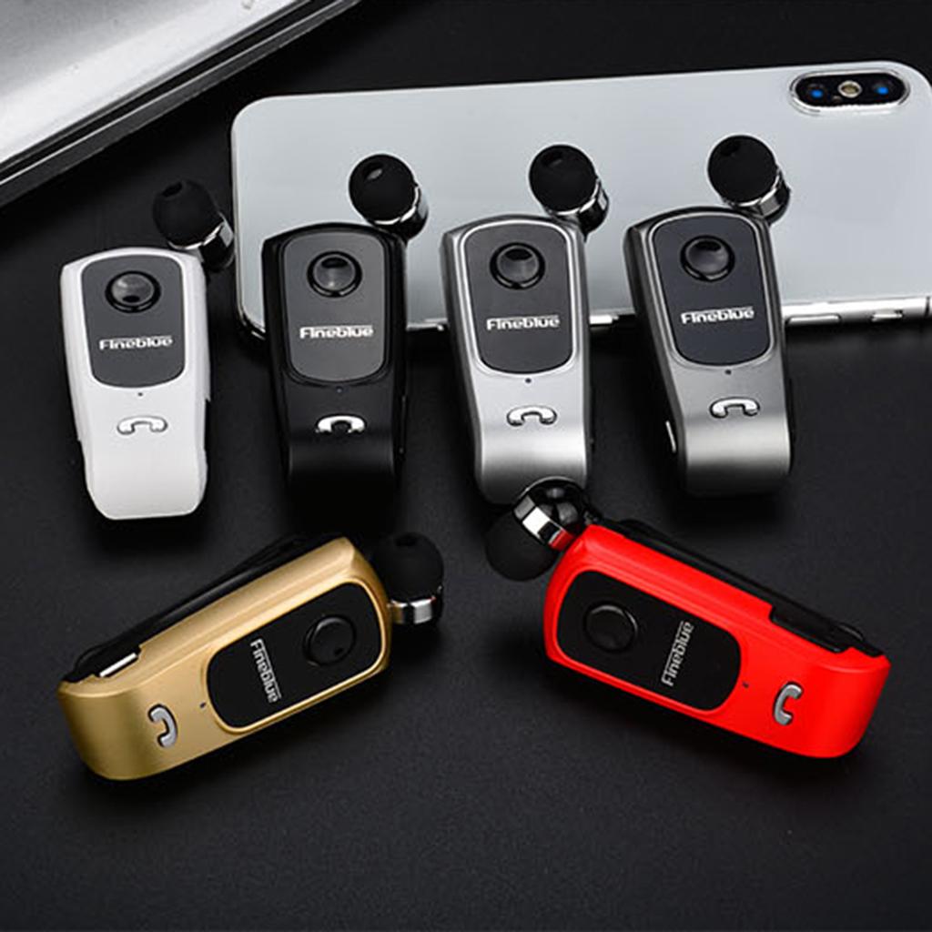 Fineblue Bluetooth Headset Collar Clip Earphone Universal Earpiece Black