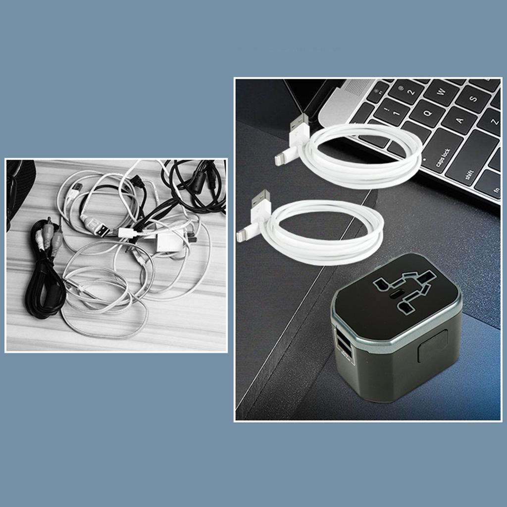 Universal All in One Travel Adapter Power Converter 2 USB Port Silver