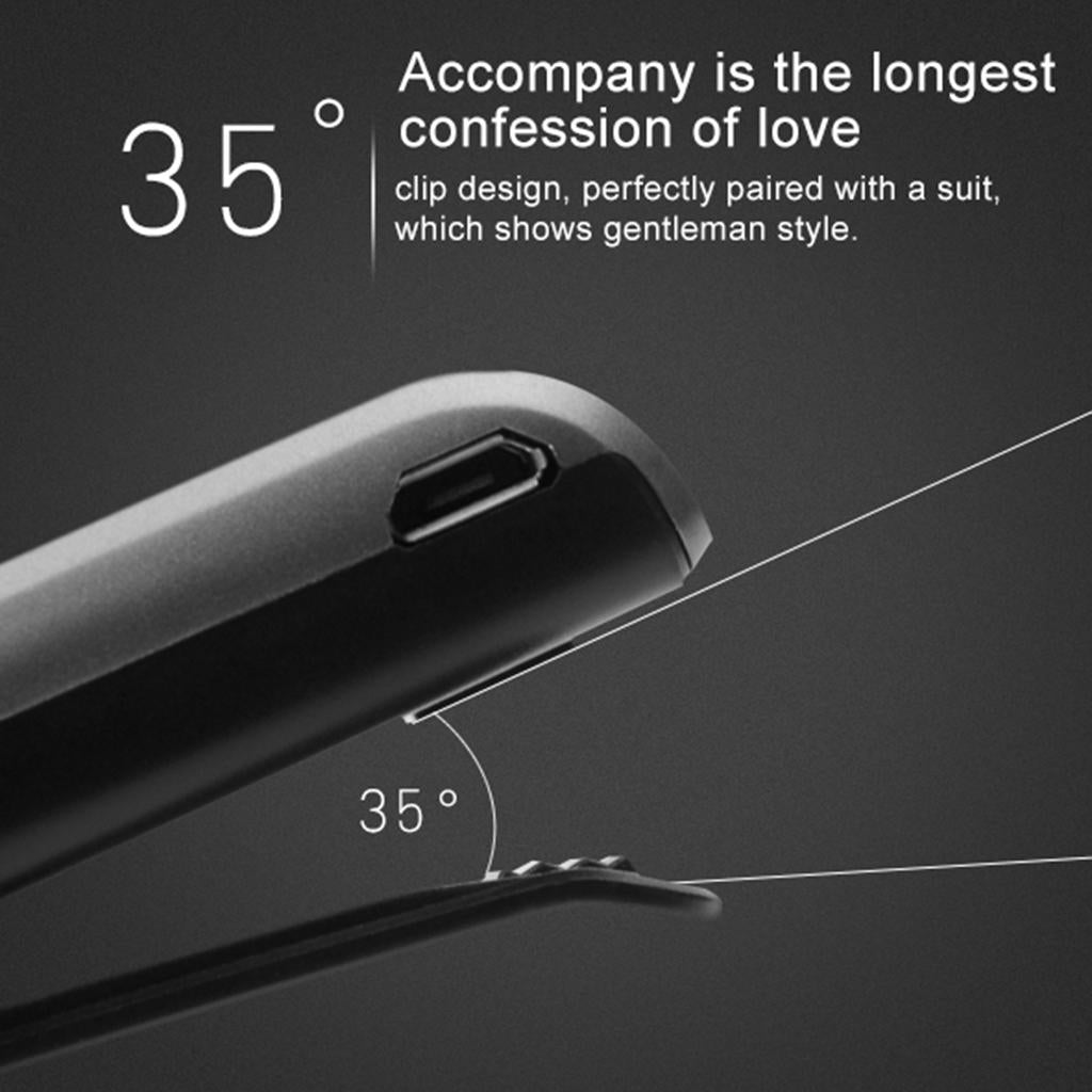 Mini In-Ear Bluetooth Headset Headphone Collar Clip Business Earphone Silver