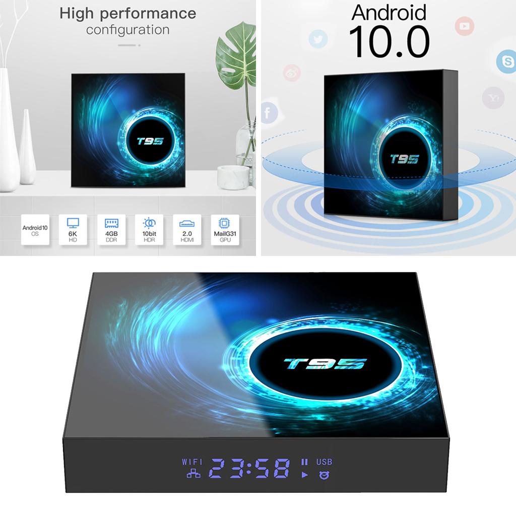 Quad Core Smart Media Player Digital STB 4GB+64GB UK Plug Single Frequency