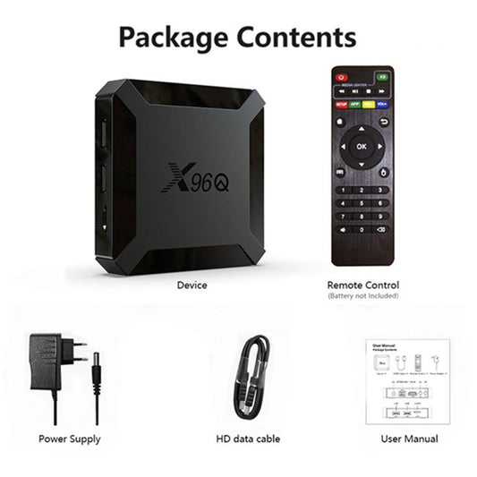 X96Q Android 10.0 Quad Core Smart HD 4K Media Player 1GB+8GB UK Plug
