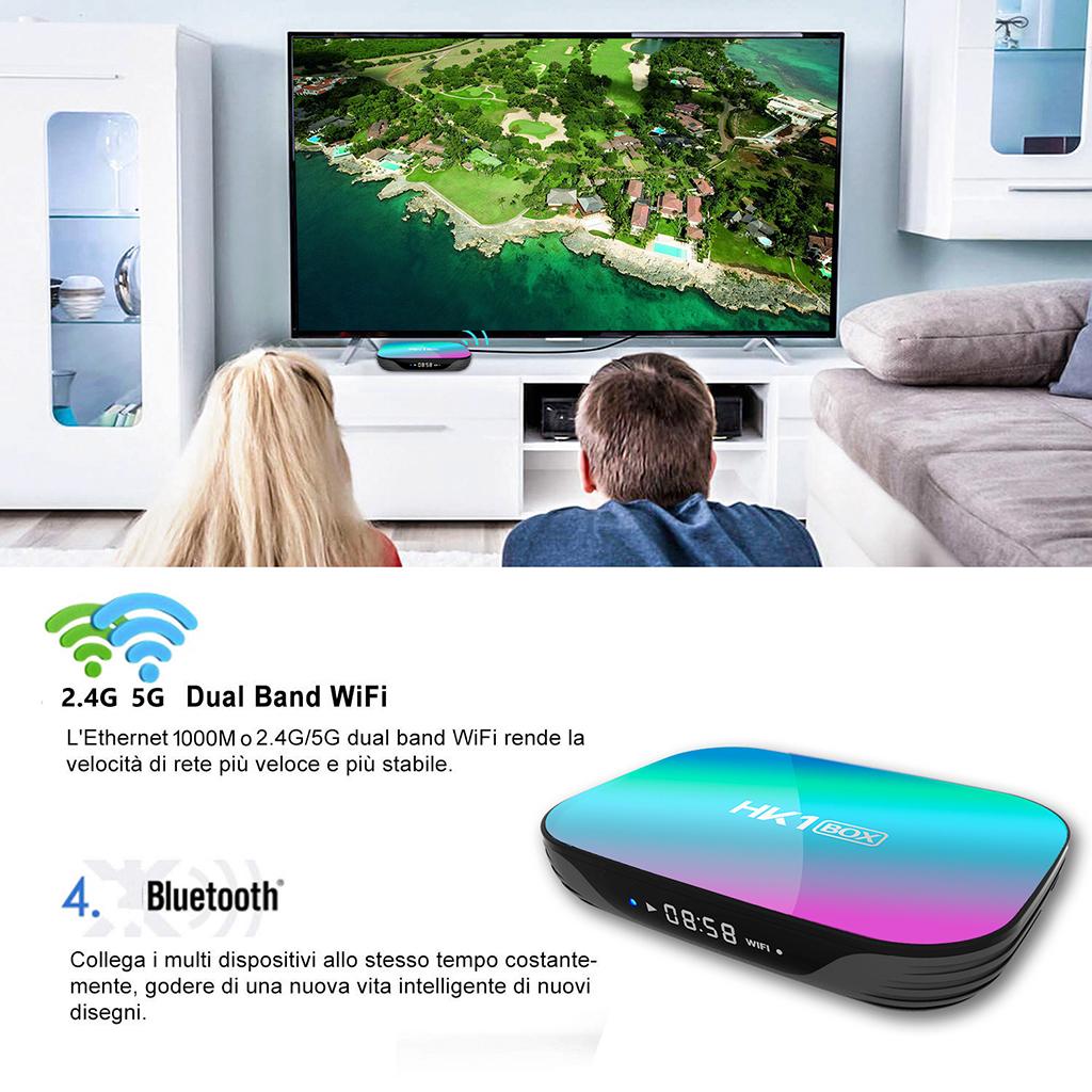 32/64/128GB STB S905X3 Quad Core WiFi BT 2.4/5G 8K Media 4+32g UK Plug