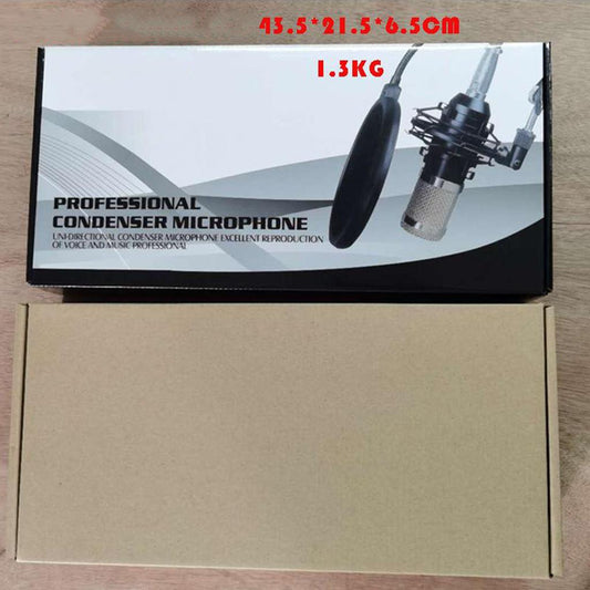 Condenser Microphone Kit for Studio Recording Silver A with Sound Card