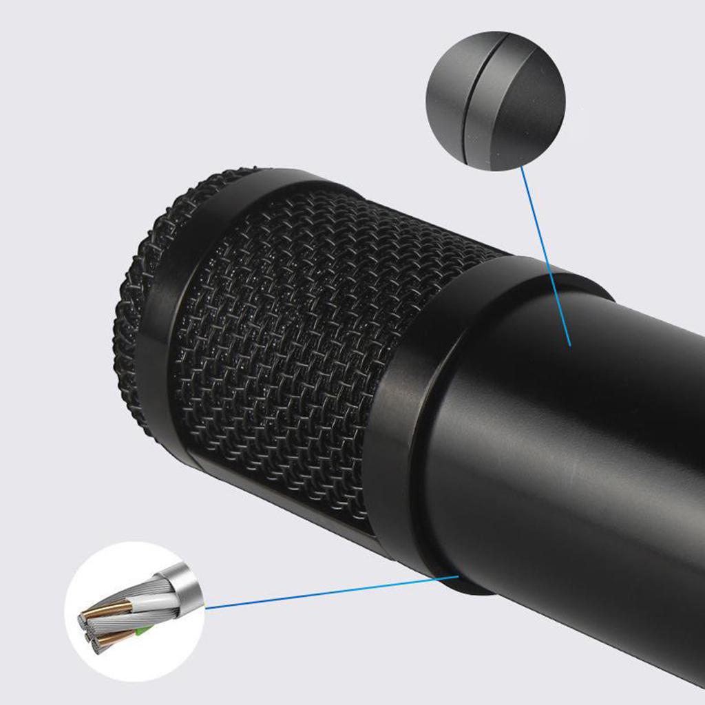 Condenser Microphone Kit for Studio Recording Silver A with Sound Card