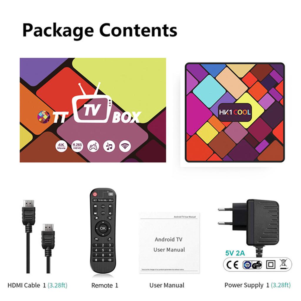 HK1 COOL Android 9.0 Box RK3318 Quad-Core 2.4G/5G Set Top Box 4GB+64GB EU