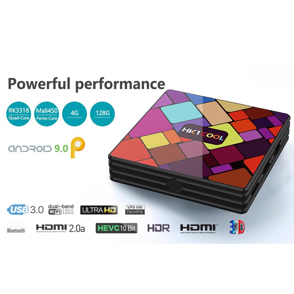 HK1 COOL Android 9.0 Box RK3318 Quad-Core 2.4G/5G Set Top Box 4GB+32GB UK