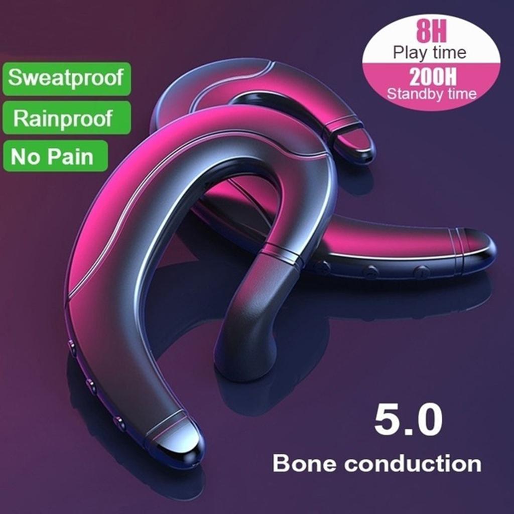 F88 Bone Conduction Bluetooth Ear-Hook Single Headphone  blue