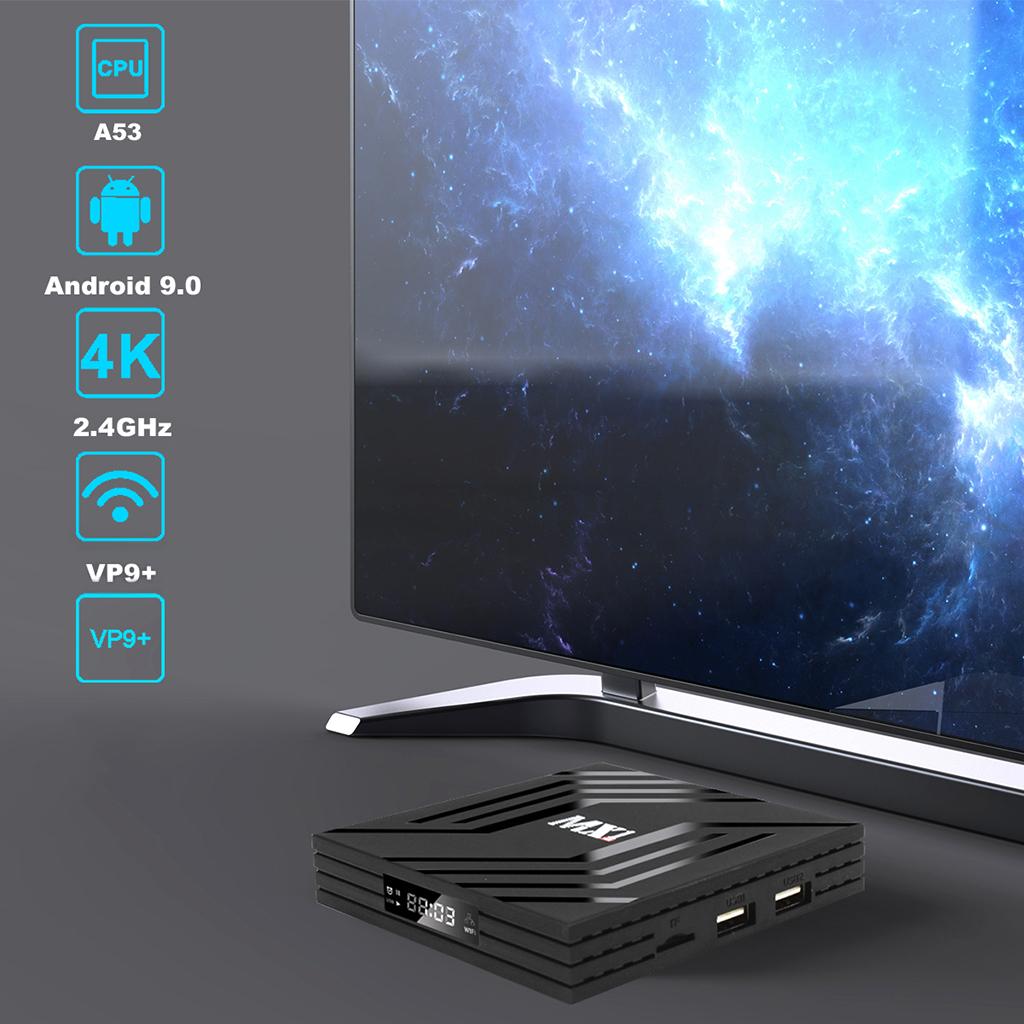 Android 9.0 Media Player 3D Video Wifi Bluetooth Smart Top Box 2+16G EU