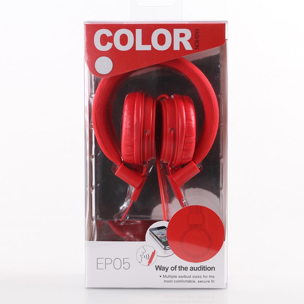 EP05 3.5mm Wired Headphones w/ Mic Headset For Phone Computer PC Green