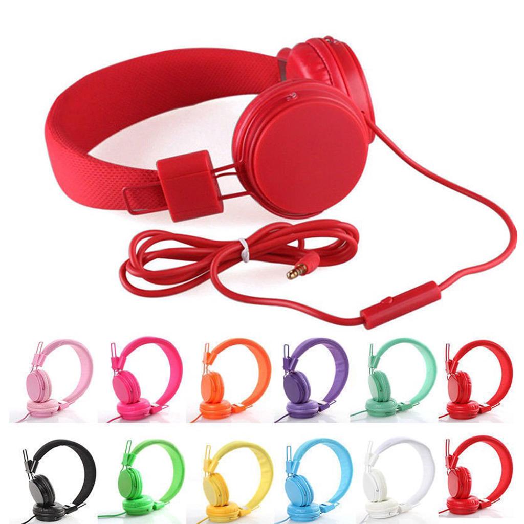 EP05 3.5mm Wired Headphones w/ Mic Headset For Phone Computer PC Blue