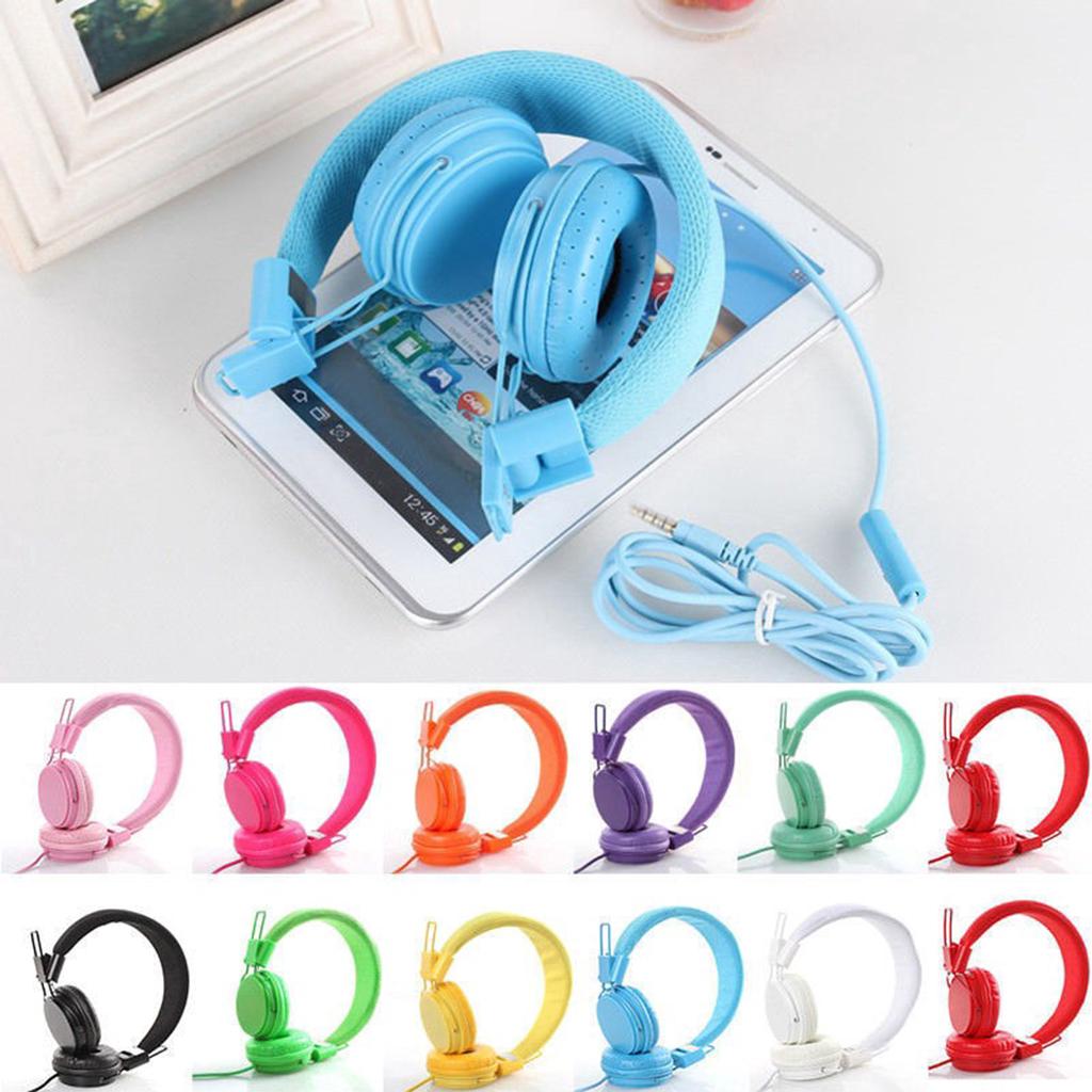 EP05 3.5mm Wired Headphones w/ Mic Headset For Phone Computer PC Blue