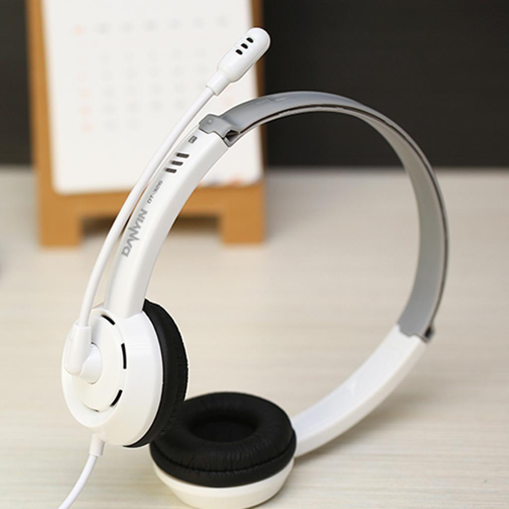Kids Headphones 3.5mm Wired On-Ear Children Headset Dual 3.5mm White