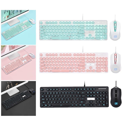 N520 Wired USB Mechanical Keyboard Game Mouse Set Whisper-Quiet  blue