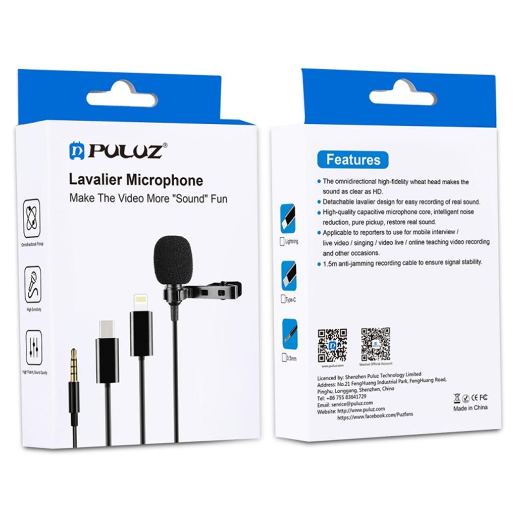 Clip-on Lapel Mini Lavalier Mic Microphone For Phone 3.5mm Jack 3M
