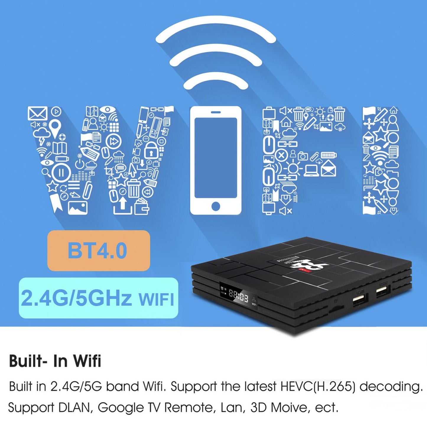 Newest M96 Android 9.0 5G Hotspot Set-Top Box  2GB 16GB au plug