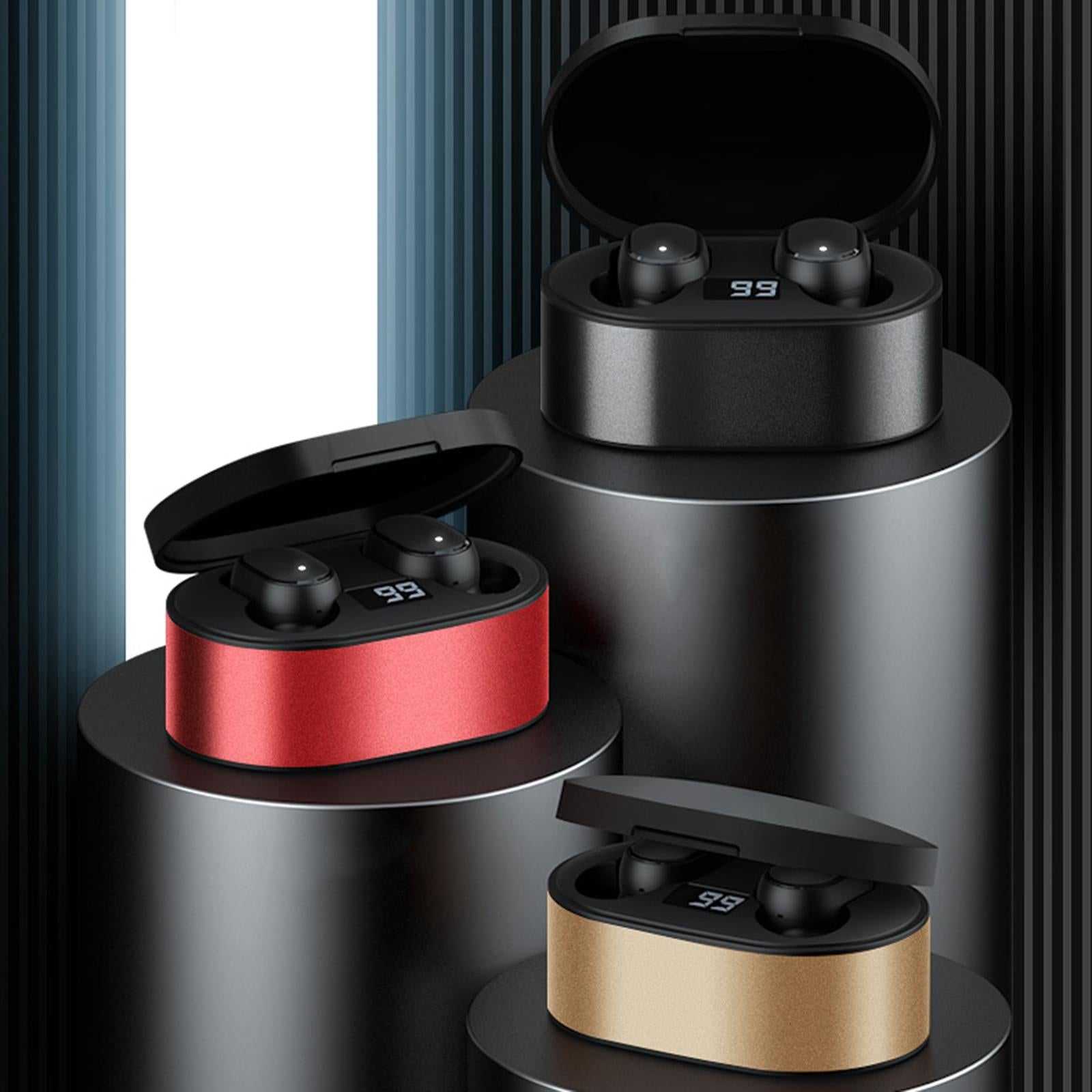 TWS Bluetooth Earphones Wireless Headphone Smart Touch Earbuds Headset Red