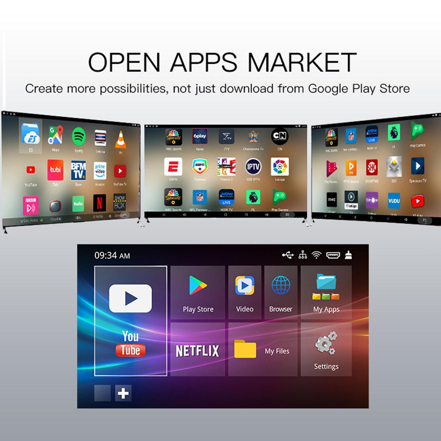 Android 10.0 Smart Media Player 3D Video 2.4G RAM Set Top Box eu 1+8GB