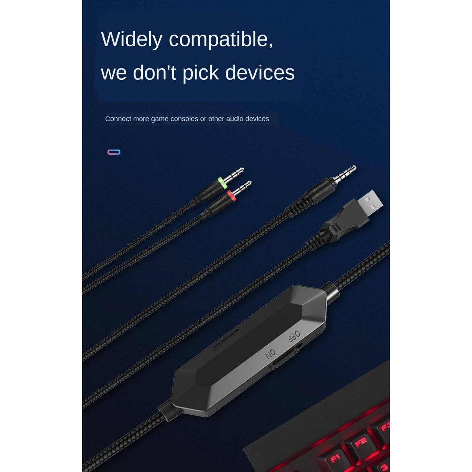 3.5mm USB Wired Gaming Headphones with Mic for PC Computer Laptop red