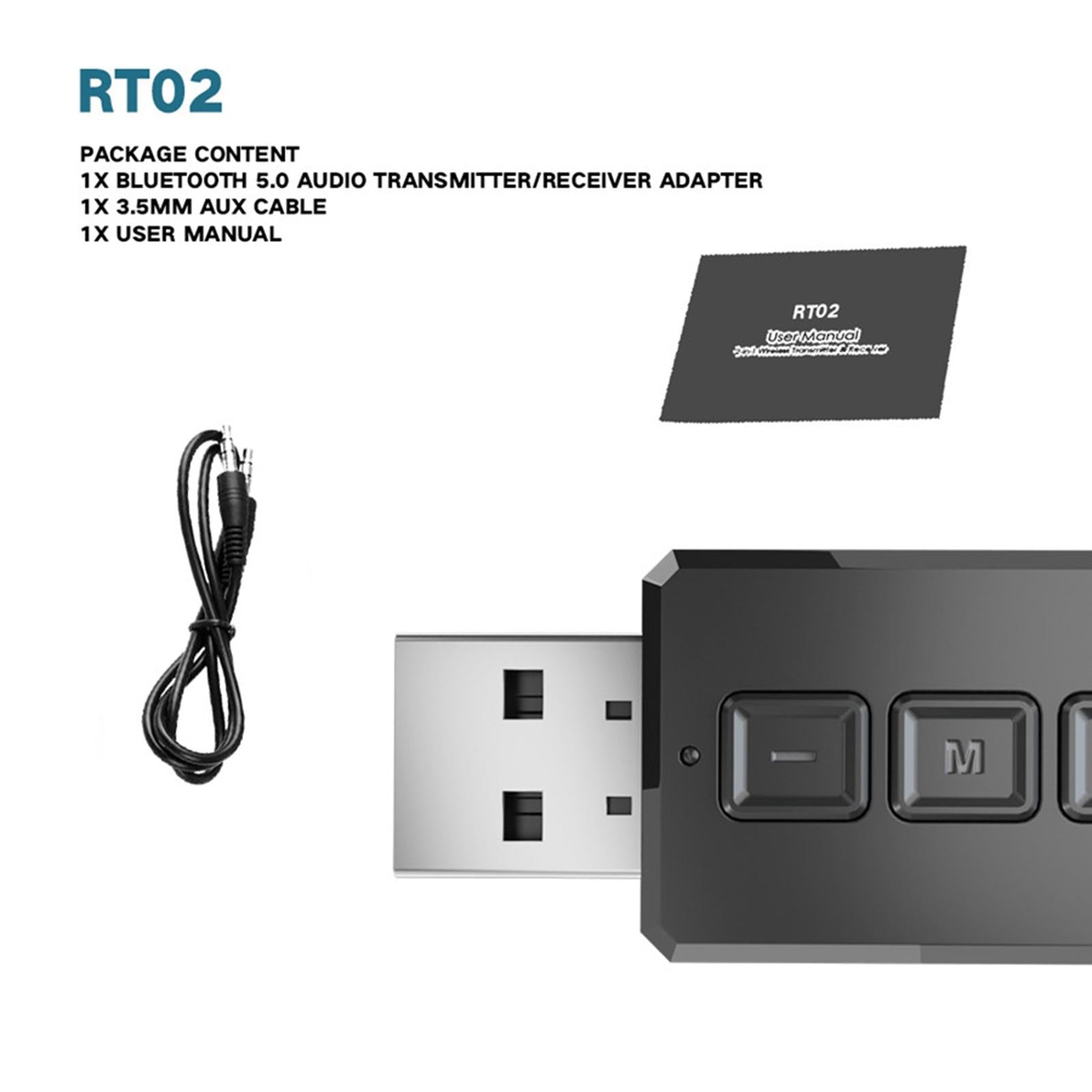 2-in-1 Wireless  5.0 Receiver Adapter Transmitter Dongle for Car TV