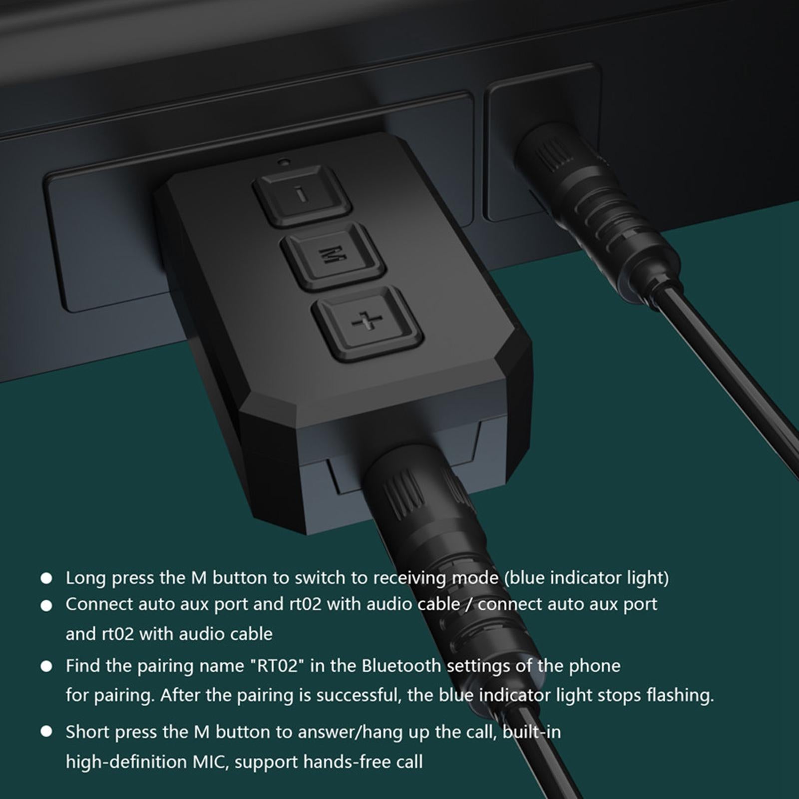 2-in-1 Wireless  5.0 Receiver Adapter Transmitter Dongle for Car TV