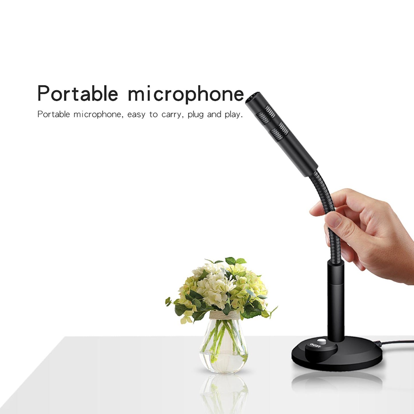 USB/3.5mm Mini Condenser Microphone Mic for PC Computer F11 Black USB