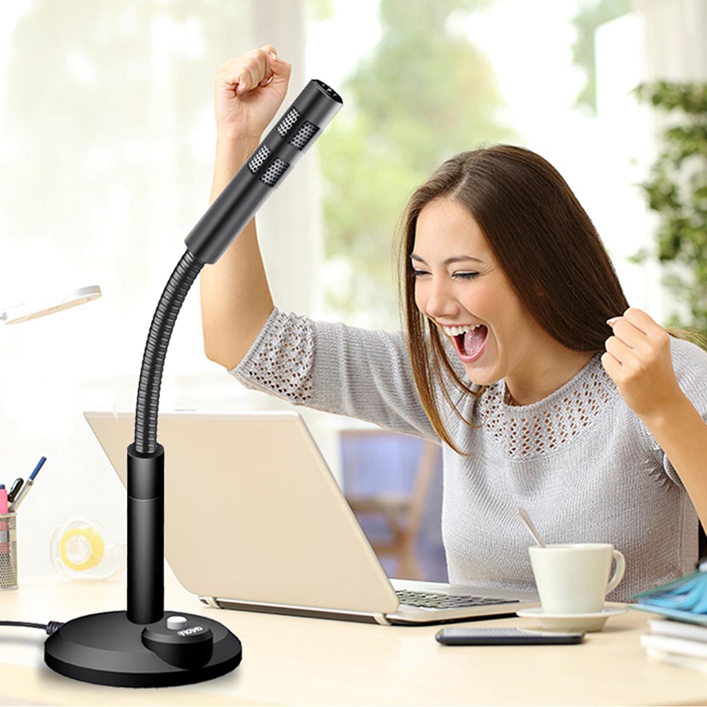 USB/3.5mm Mini Condenser Microphone Mic for PC Computer F11 Black USB