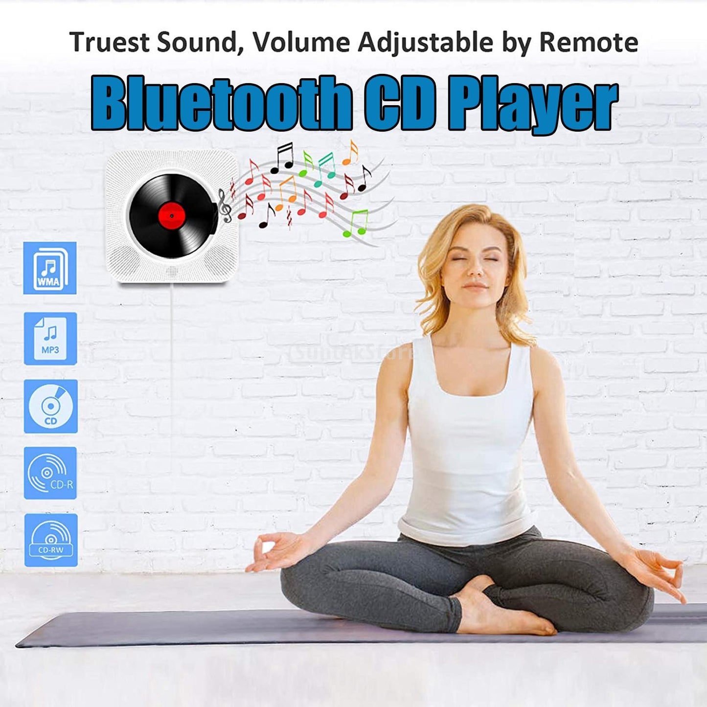 Home Bluetooth CD Music Player Wall Mountable FM Radio Remote Control AU