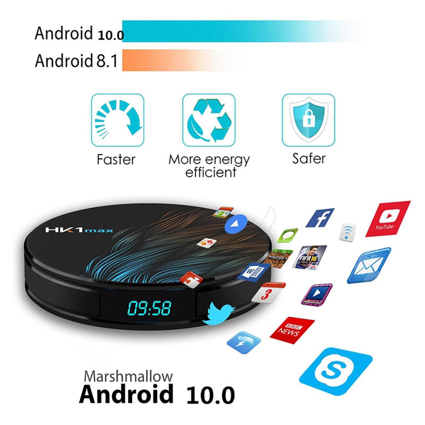 For Android10.0 Quad Core 1080P 5.8GHz Media Player  4G+64G AU Plug