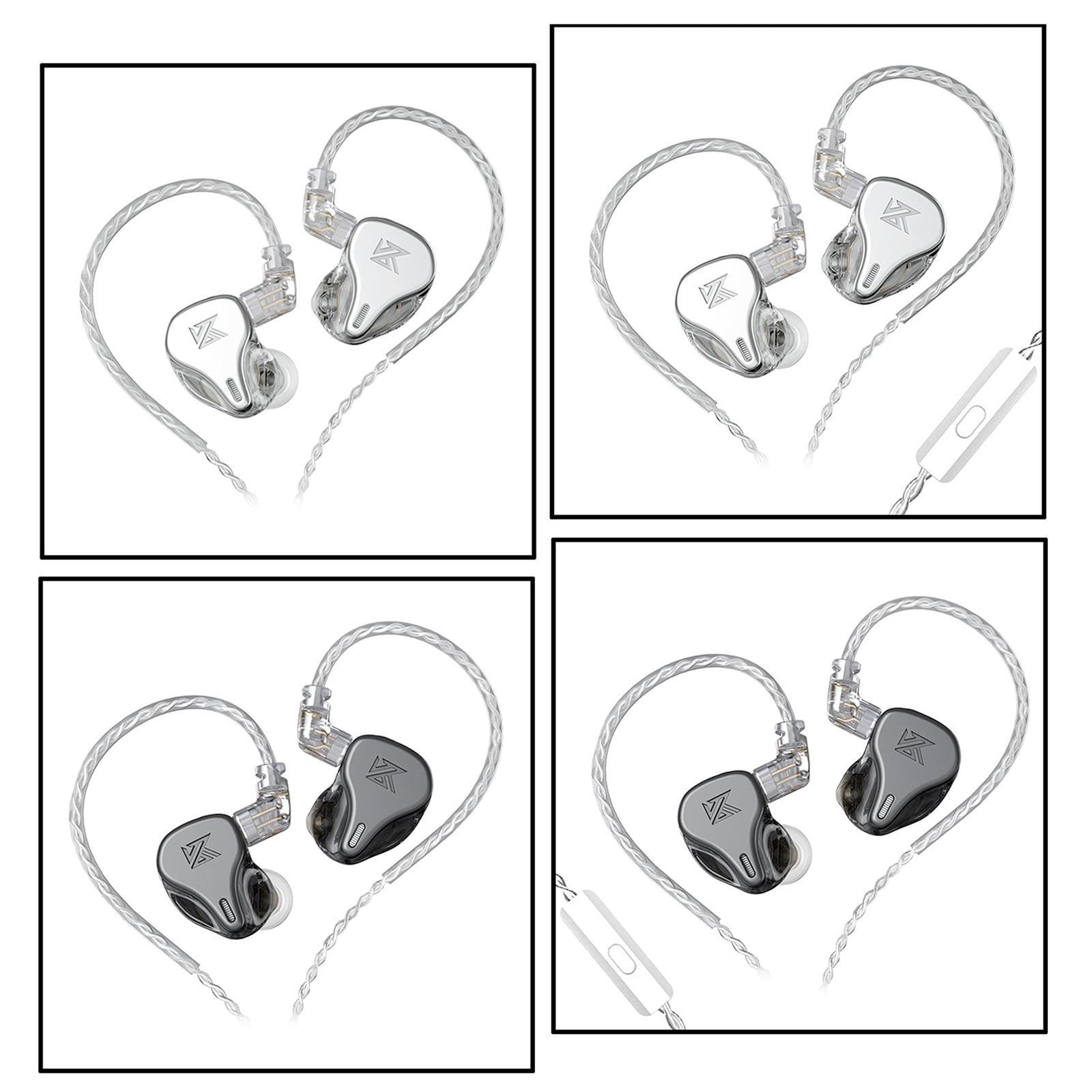 DQ6 3DD HIFI Bass Noise Cancelling Earphone in-Ear Headset Silver Standard