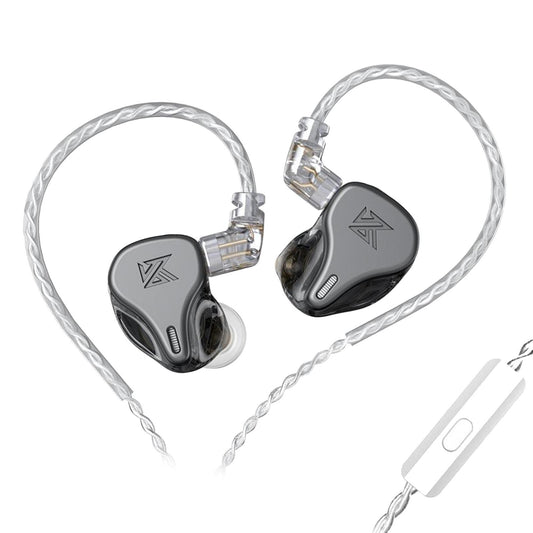 DQ6 3DD HIFI Bass Noise Cancelling Earphone in-Ear Headset Gray with Mic