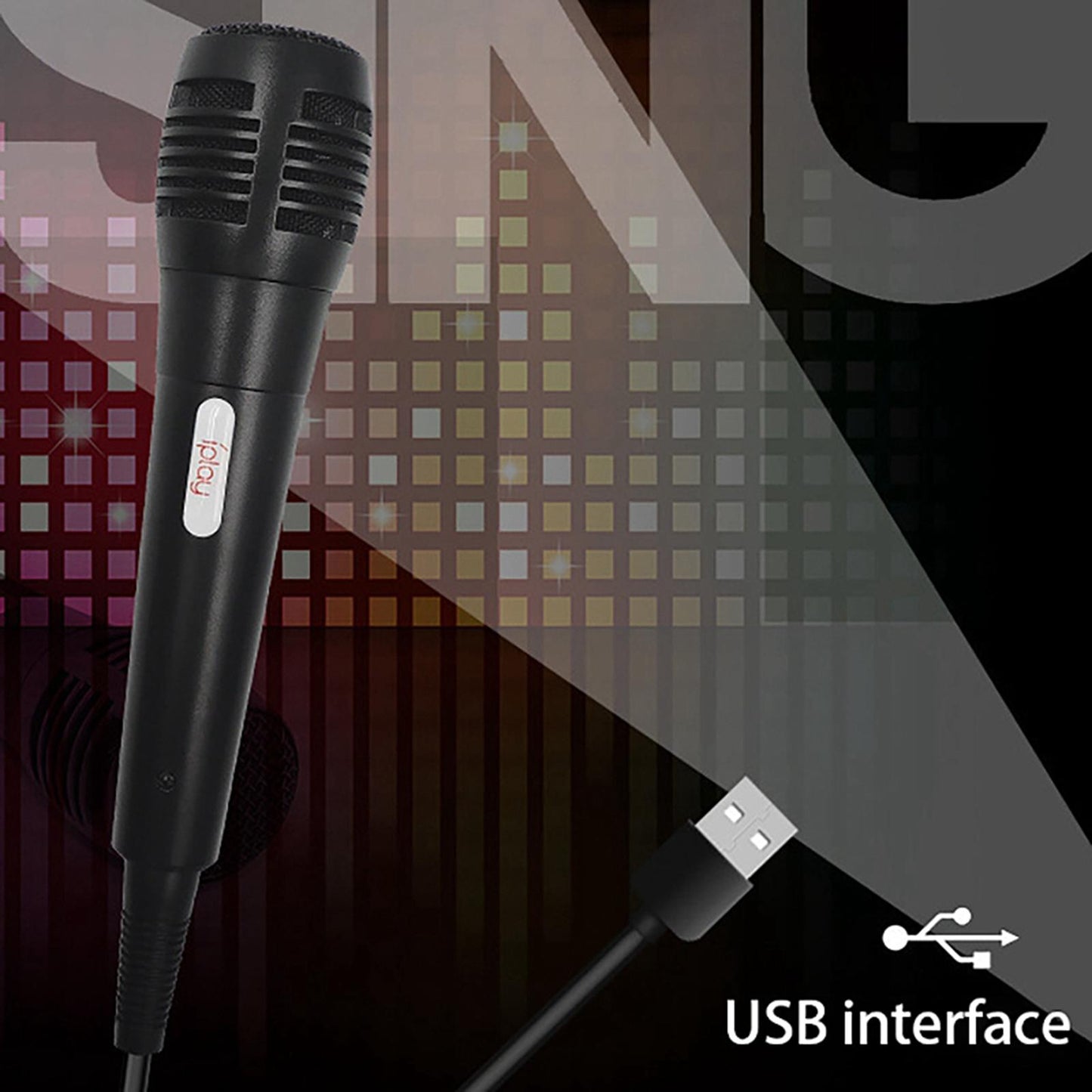 Black 3Meter USB Game Wired Microphone Singing MIC for PS4 User Friendly