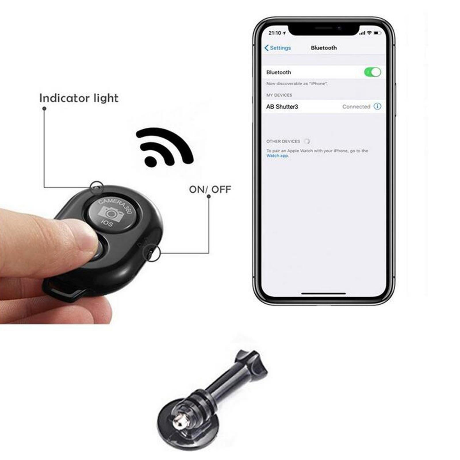 Tripod Stand Selfie Stick Aluminum 4-Sections Bluetooth Remote for Gopro