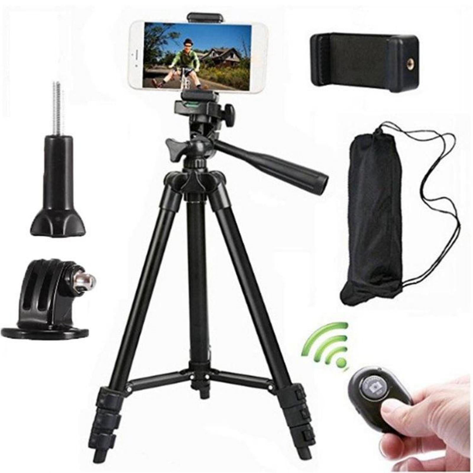 Tripod Stand Selfie Stick Aluminum 4-Sections Bluetooth Remote for Gopro