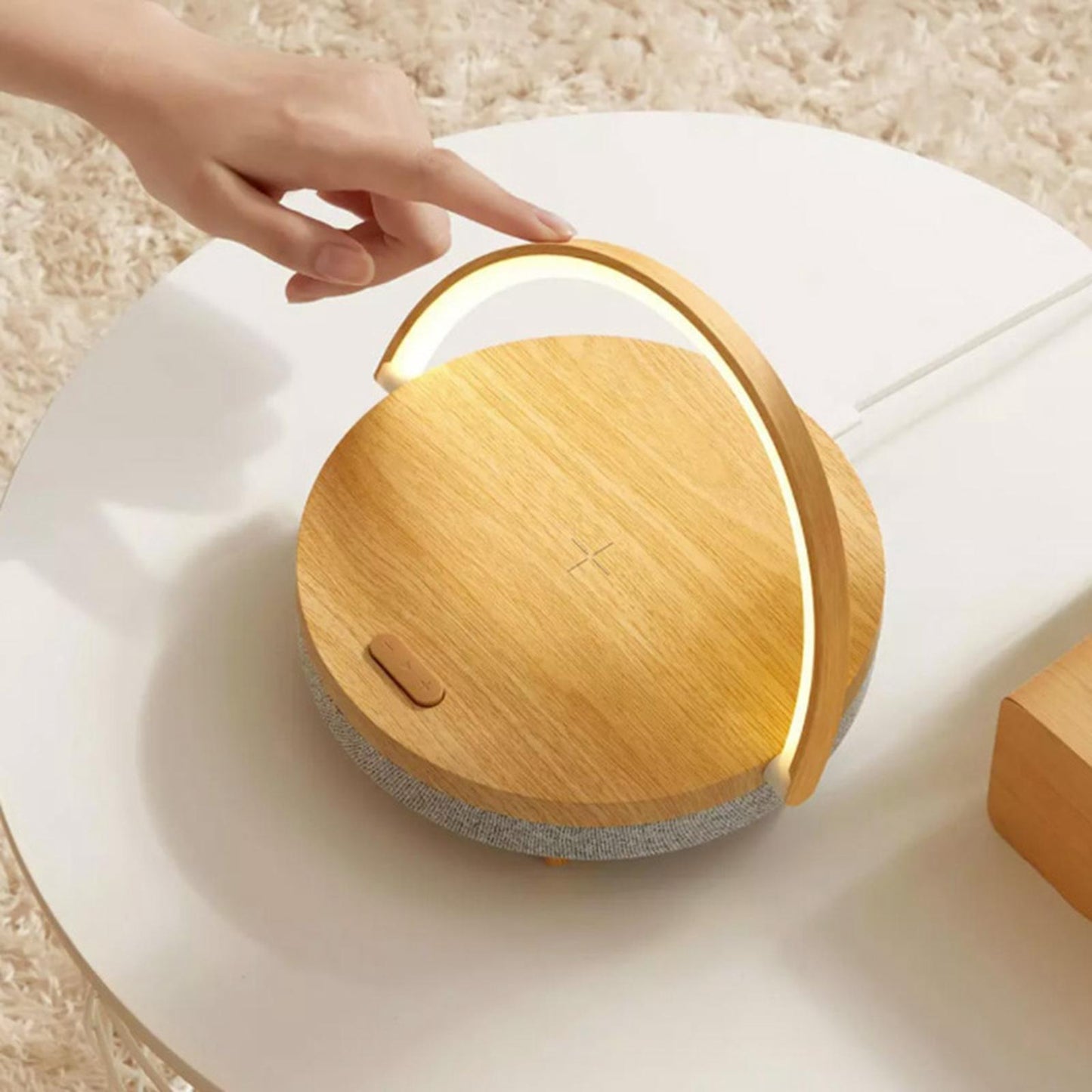 Portable Bluetooth Speaker Wireless Charger USB Powered Lamp for Home Office Marble