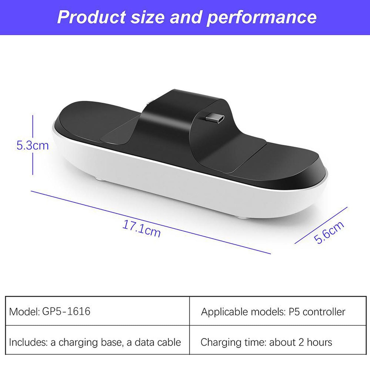 Wireless Controller Charging Dock Station Stand For PS5 Dual Charging Dock
