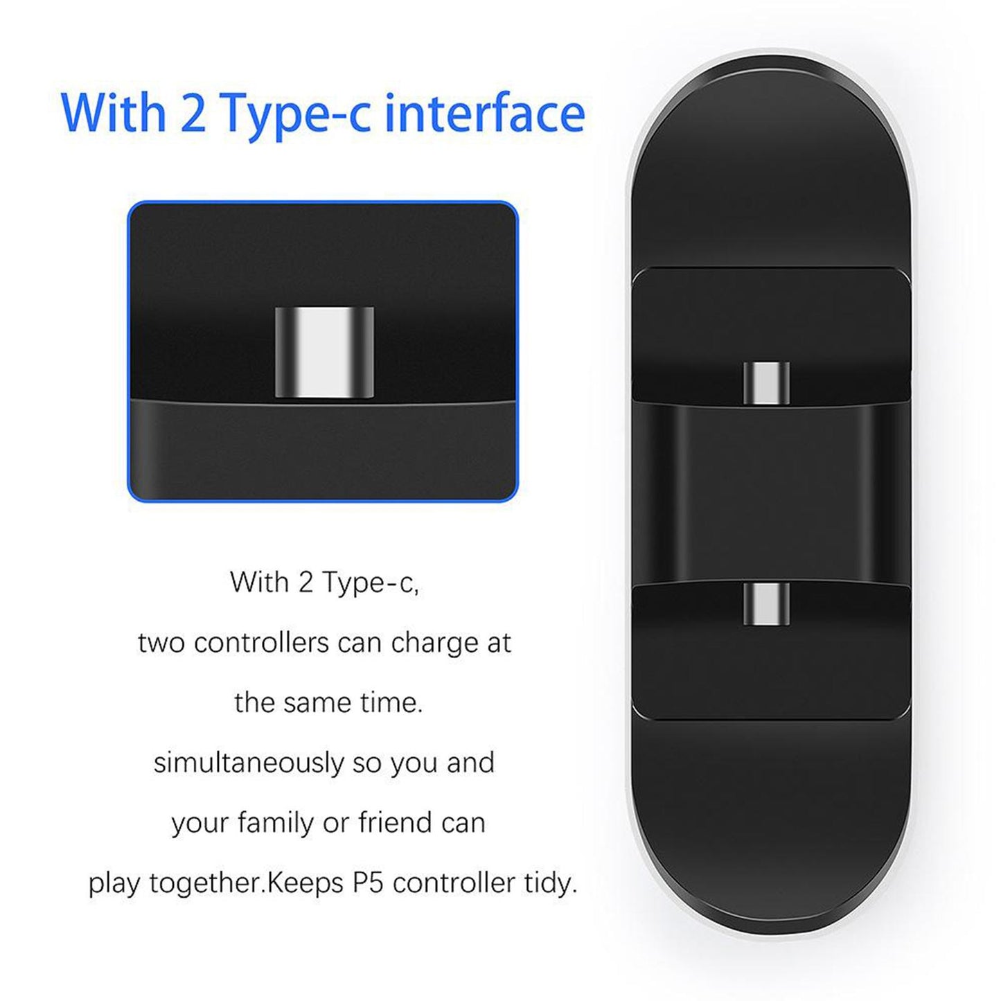 Wireless Controller Charging Dock Station Stand For PS5 Dual Charging Dock